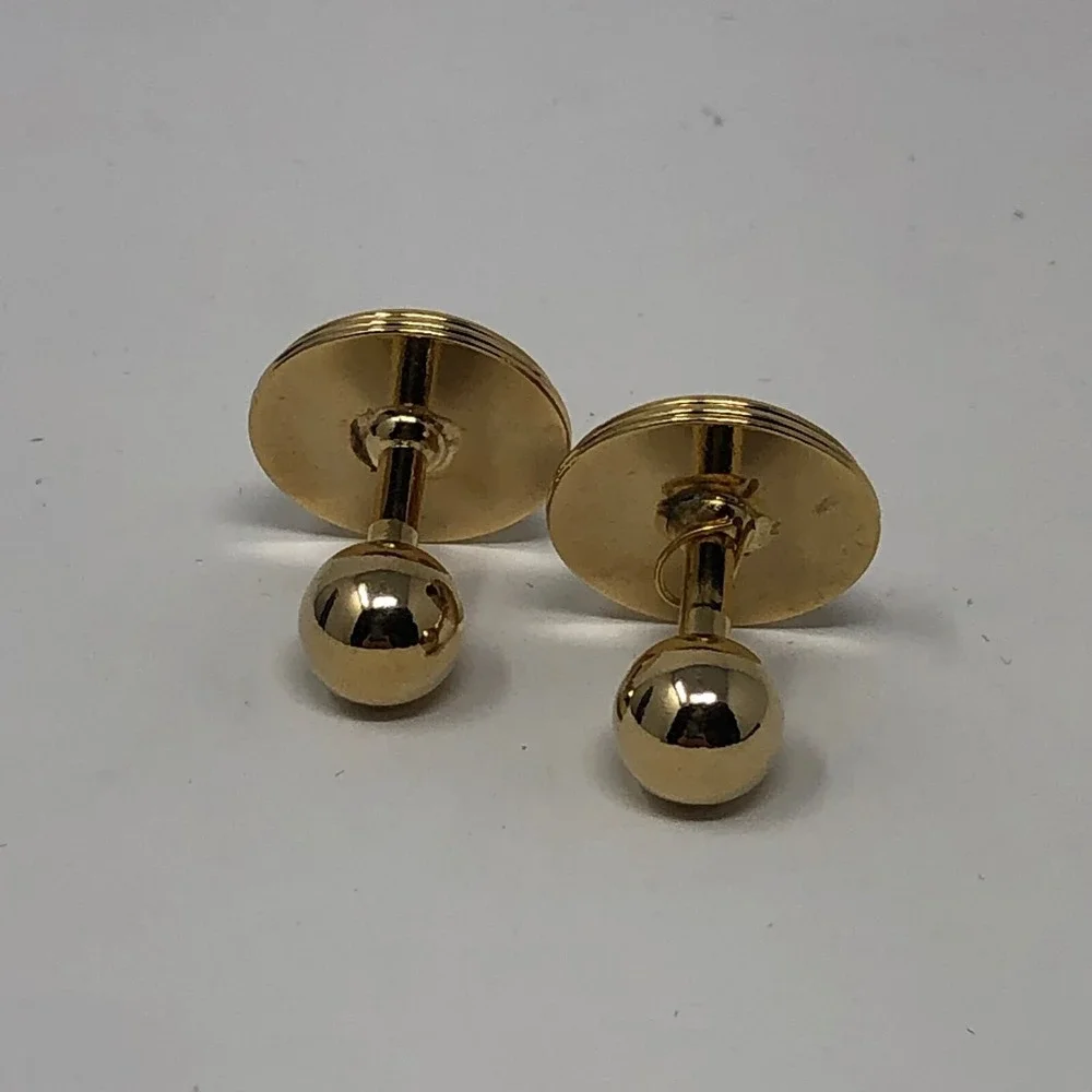 Medieval Crest Cufflinks Epoxy Shield Crown Cross Formal Wedding Gold Mens